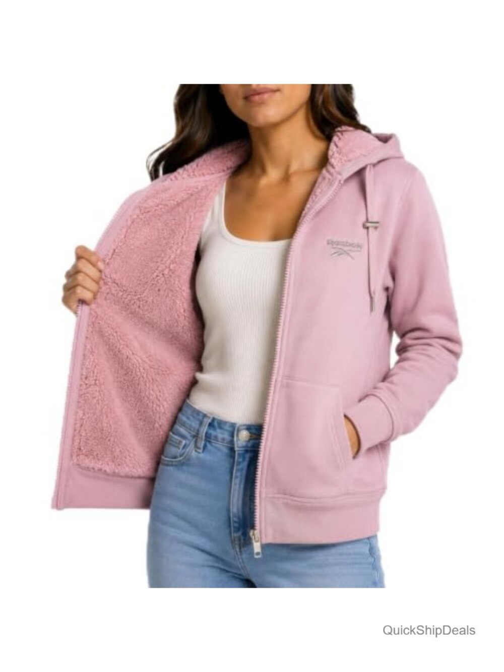 Women's Sherpa Lined Fleece Jacket Full Zip Hooded Winter Coat